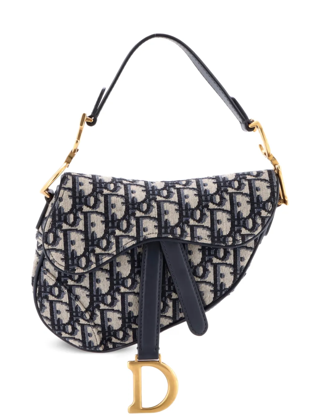 Christian Dior Pre-Owned Saddle Handbag Oblique Canvas Mini shoulder bag - Blu