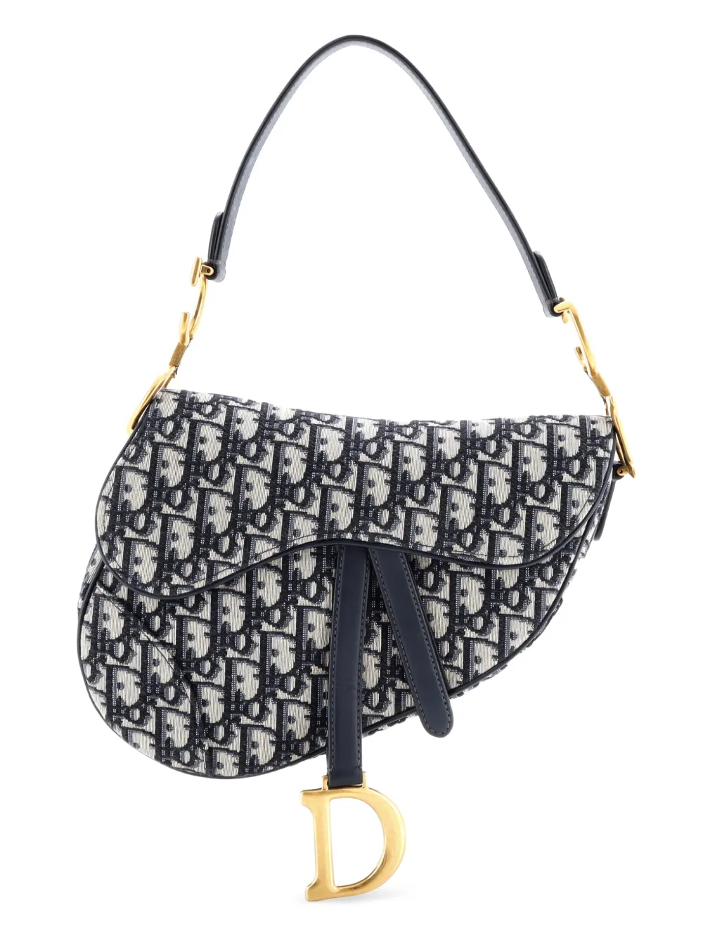 Christian Dior Pre-Owned Saddle Handbag Oblique Canvas Medium shoulder bag - Blu