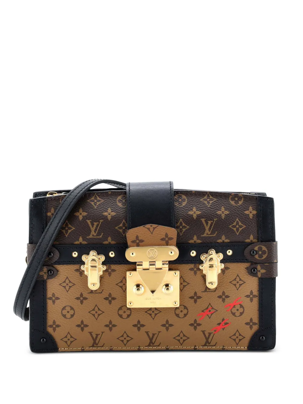 Louis Vuitton Pre-Owned Trunk Reverse Monogram Canvas clutch bag | Black | Image 1