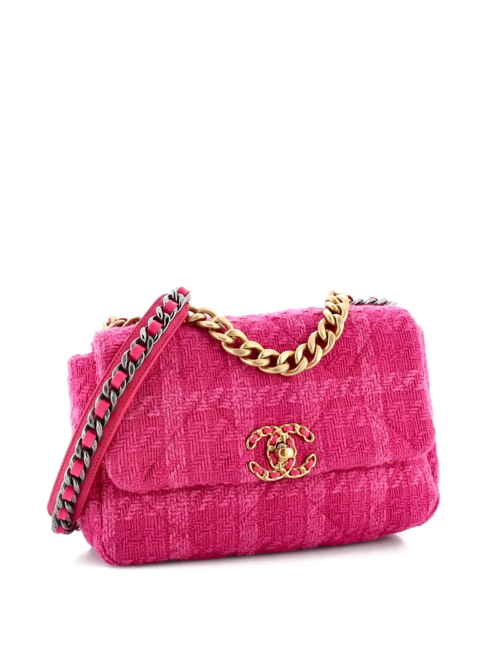 シャネル ノベルティ　マトラッセ ツイード ハンドバッグ ピンク 上品なピンクのツイード】 CHANEL ミニ ショッピング バッグ (CHANEL