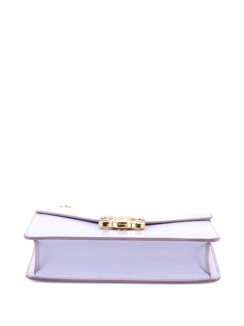 Pre-owned Celine Margo Triomphe Wallet On Chain Leather Crossbody Bag In Purple