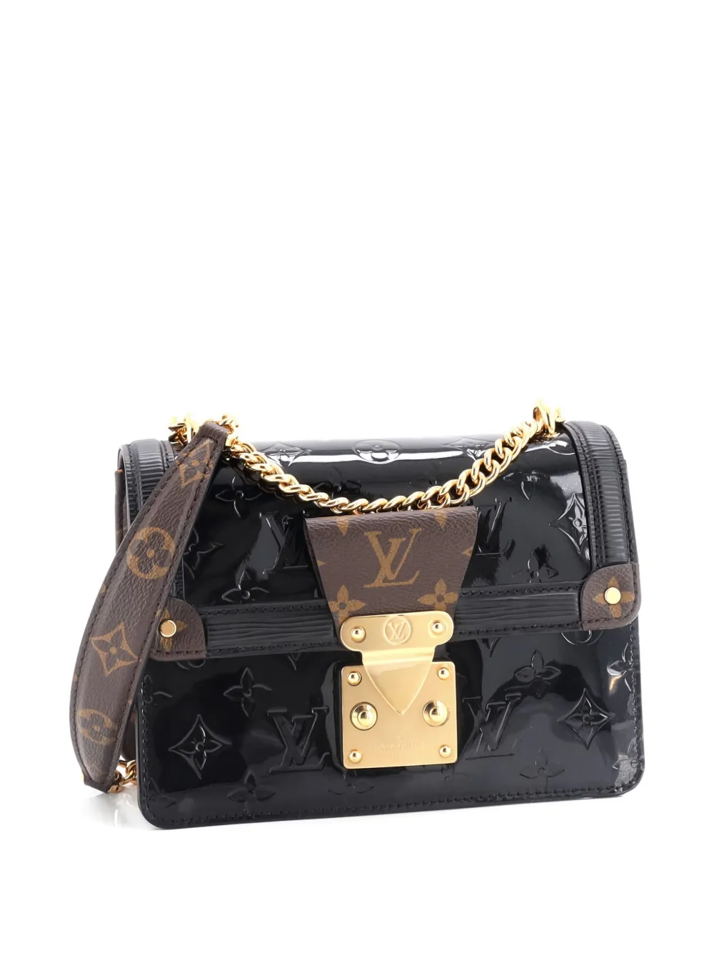 Pre-owned Louis Vuitton Wynwood Handbag Monogram Vernis With Monogram Canvas And Epi Leather Crossbody Bag In Black