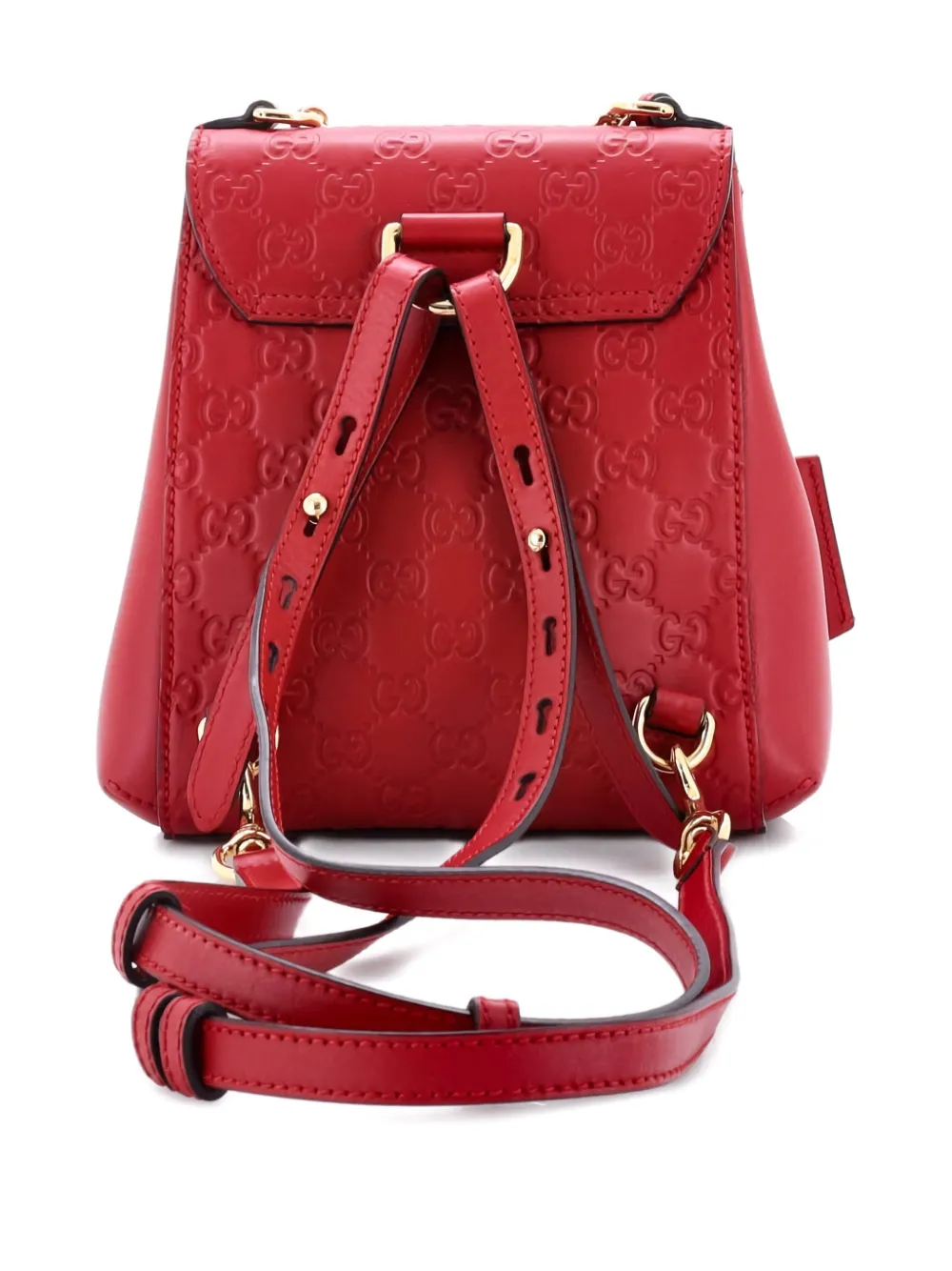 GUCCI Pre-owned Padlock Ssima Leather Mini Backpack In Red