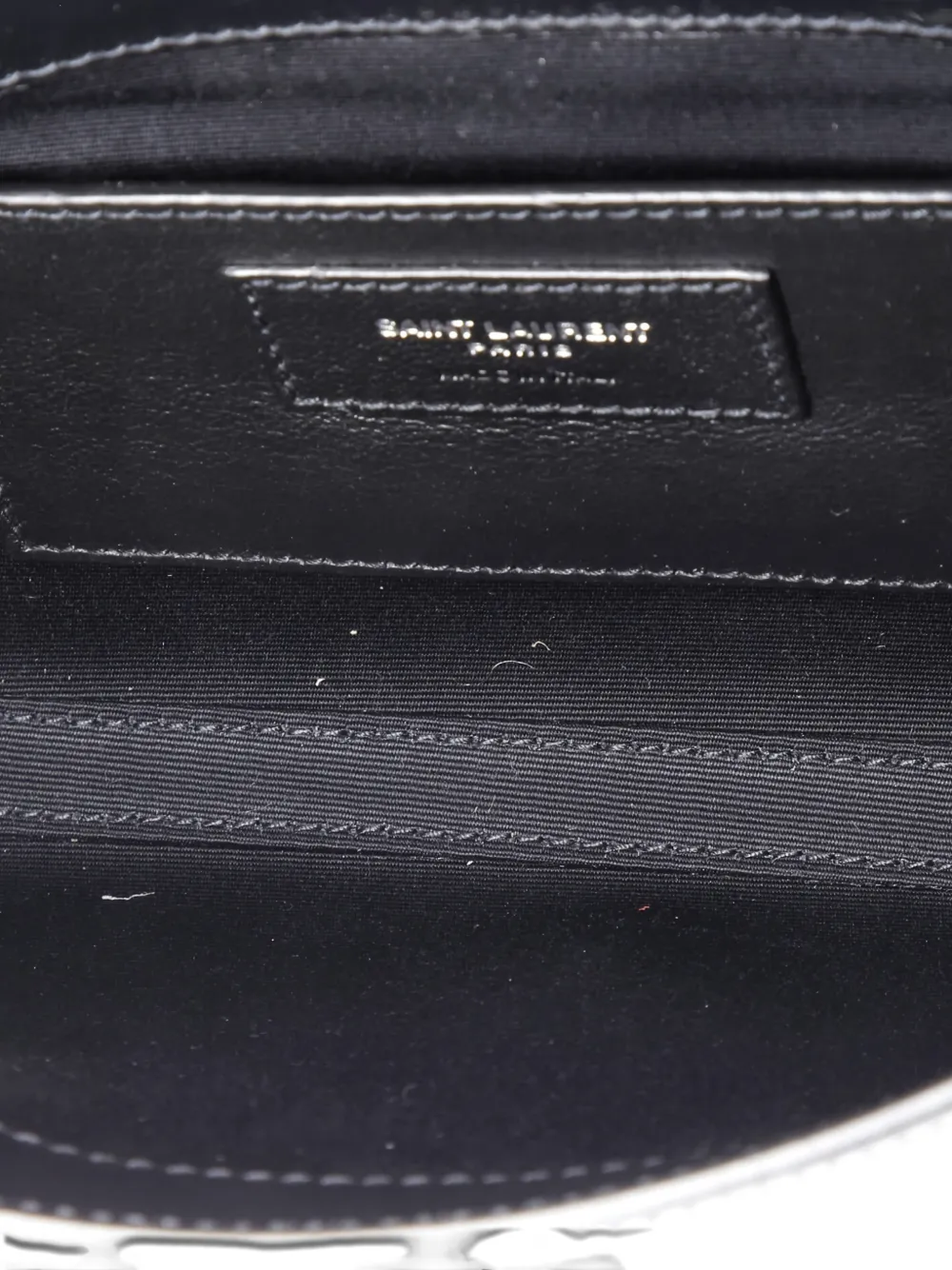 Pre-owned Saint Laurent Classic Monogram Tassel Patent Clutch Bag In Black