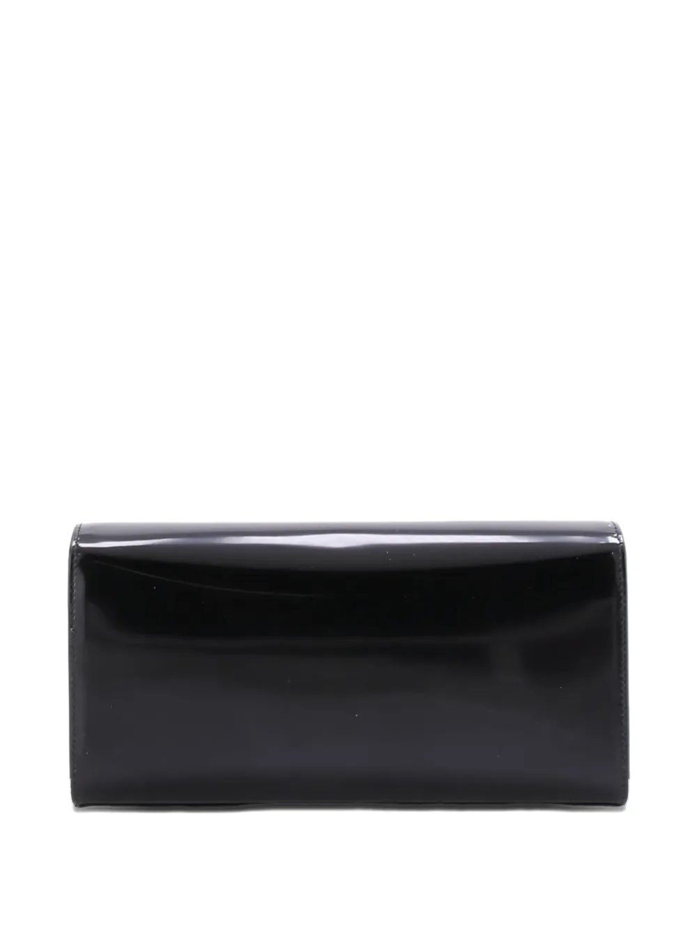 Pre-owned Saint Laurent Classic Monogram Tassel Patent Clutch Bag In Black