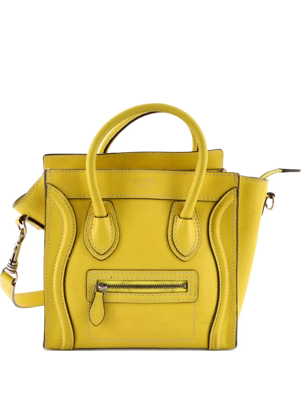 Celine Pre-Owned Luggage Bag Grainy Leather Nano crossbody bag - Giallo