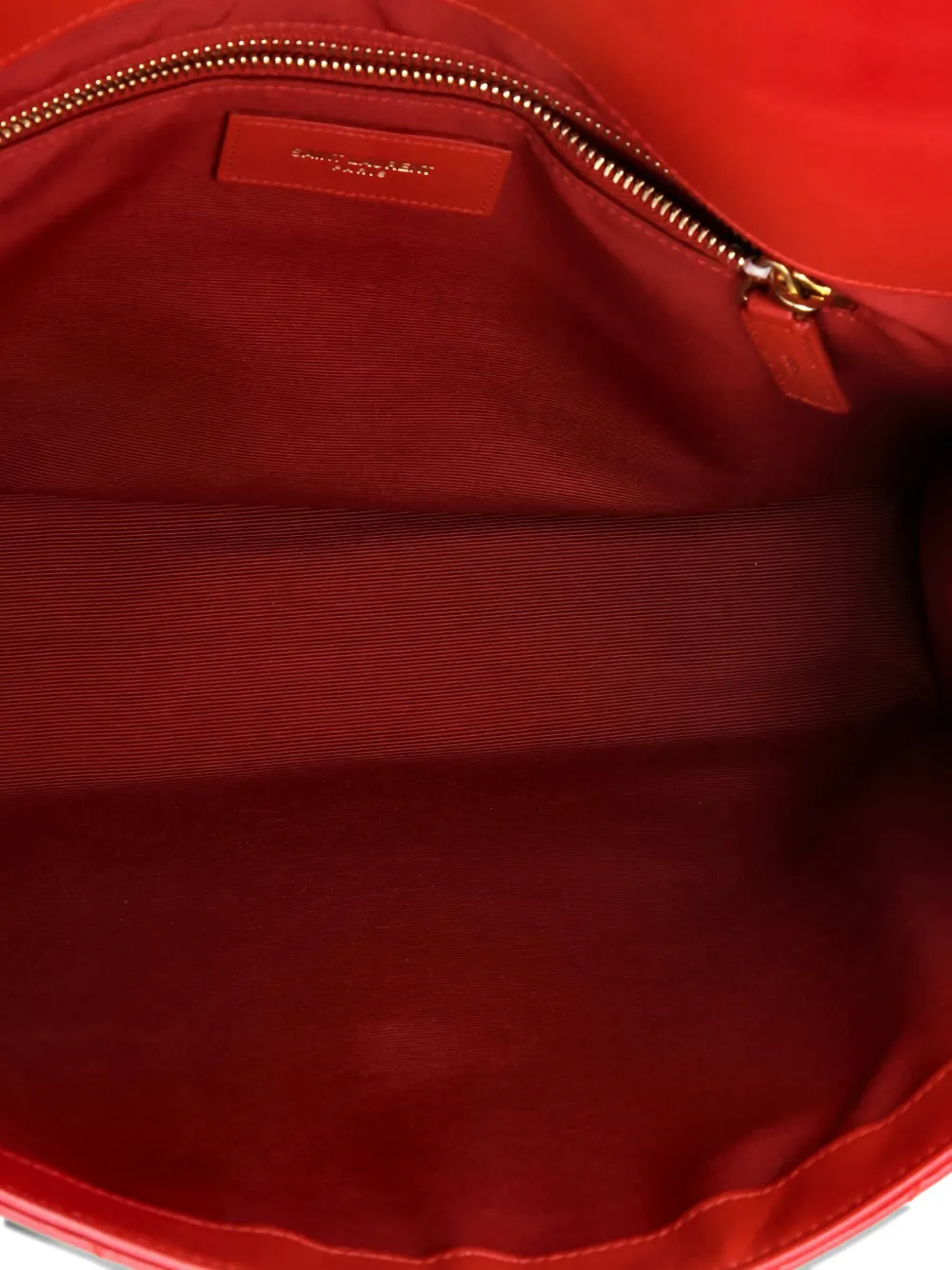 Pre-owned Saint Laurent Classic Monogram Envelope Satchel Matelasse Chevron Leather Large Shoulder Bag In Red