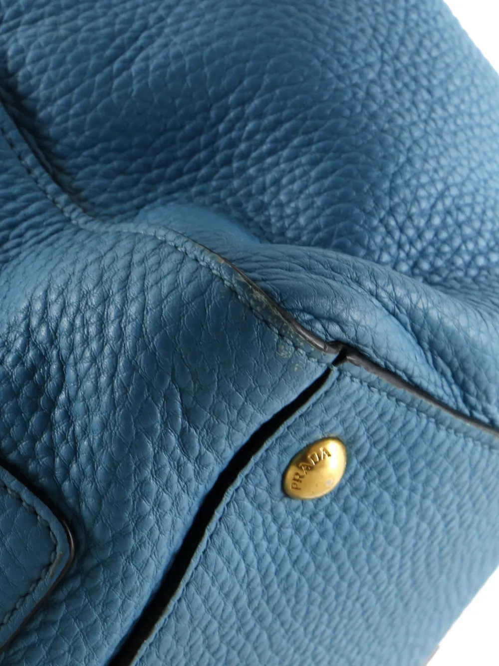 Pre-owned Prada Front Pocket Wing Convertible Vitello Daino Tote Bag In Blue