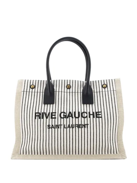 Saint Laurent Pre-Owned Rive Gauche Shopper Striped Canvas Small tote bag