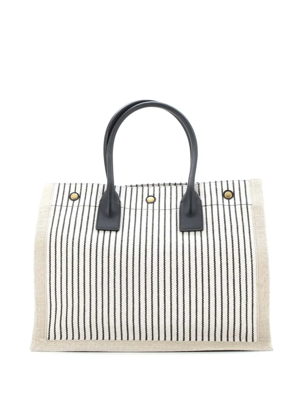 Saint Laurent Pre-Owned Rive Gauche Shopper Striped Canvas Small tote bag | Pre-Owned | Image 2