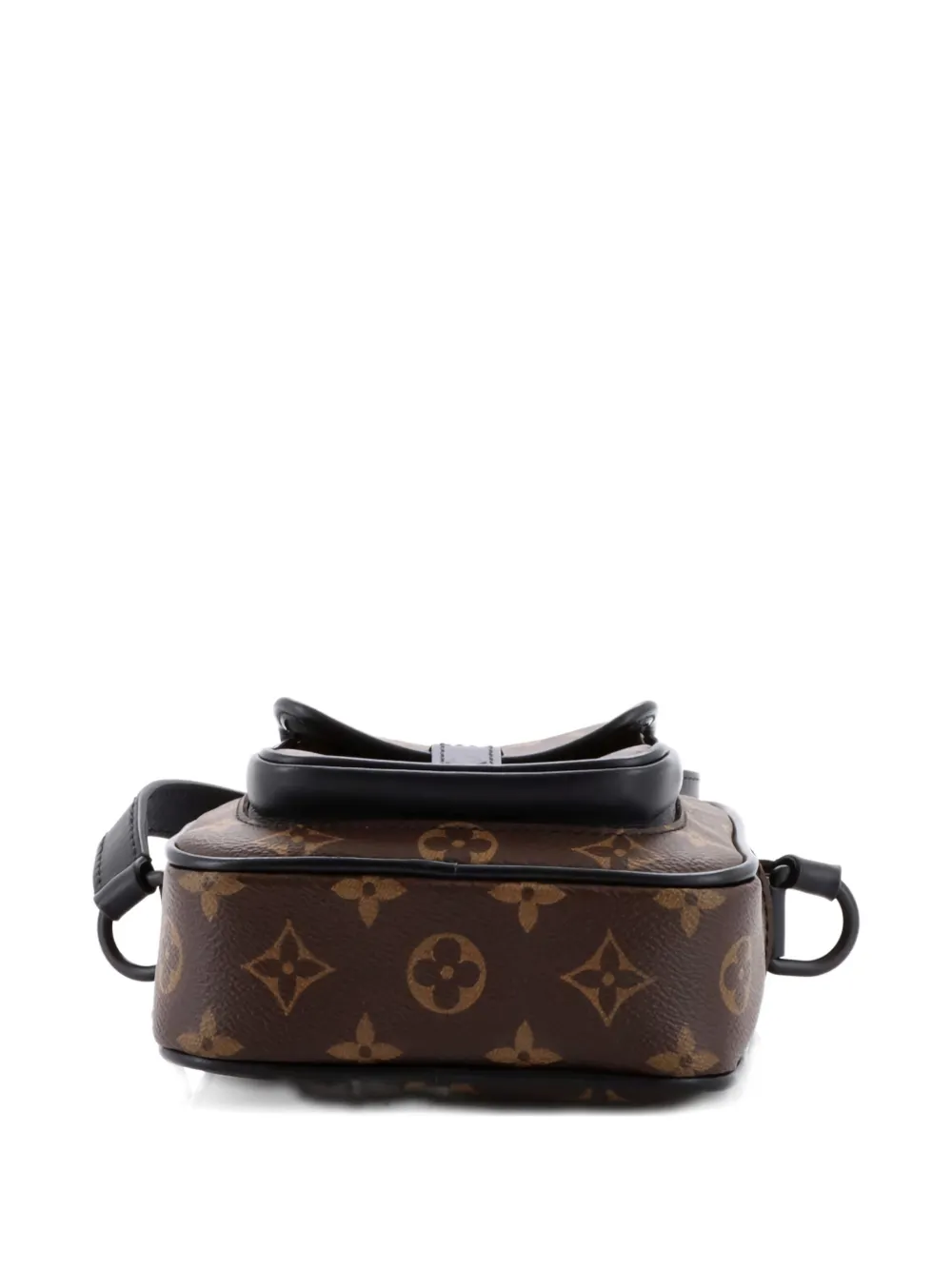 Pre-owned Louis Vuitton Christopher Wearable Wallet Macassar Monogram Canvas Crossbody Bag In Black