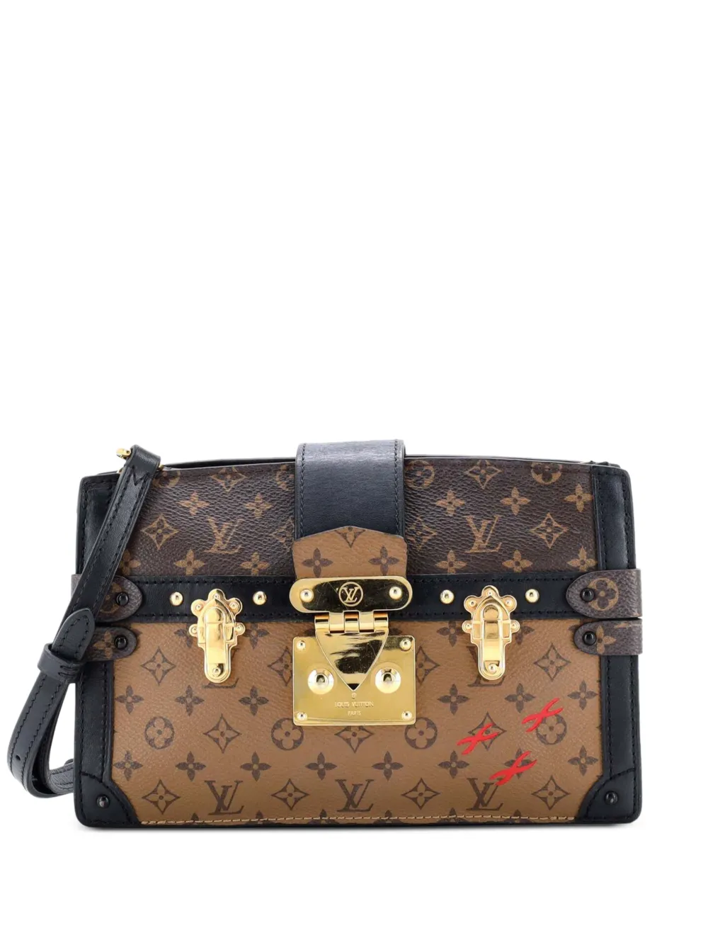 Louis Vuitton Pre-Owned Trunk Reverse Monogram Canvas clutch bag | Black | Image 1