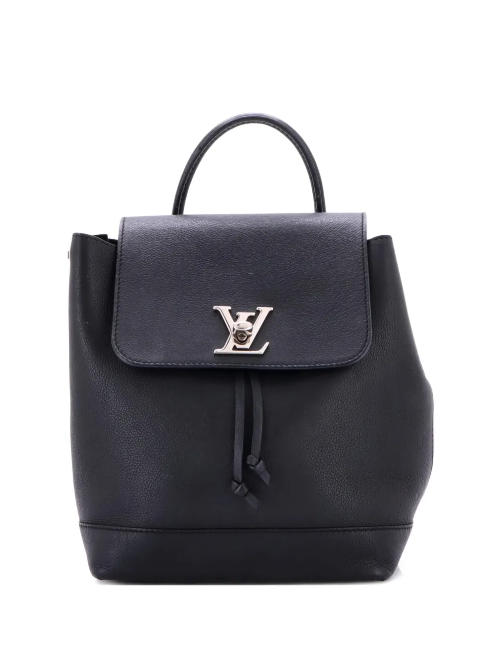 Pre-owned Louis Vuitton Lockme Leather Backpack In Black