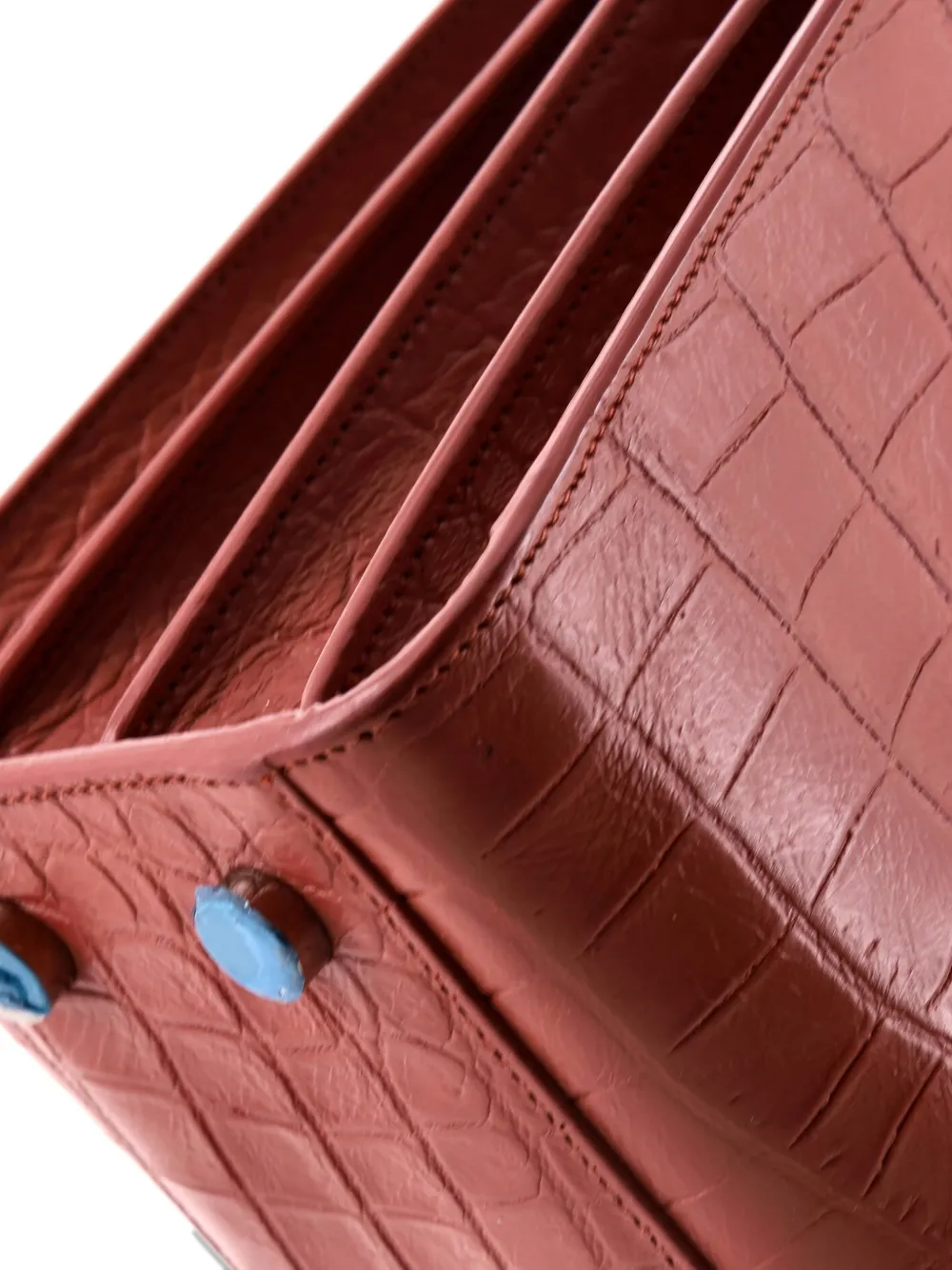 SAINT LAURENT Pre-owned Sac De Jour Nm Bag Crocodile Embossed Leather Nano Satchel In Pink