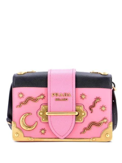 Prada Pre-Owned Cahier Embellished Leather Small crossbody bag