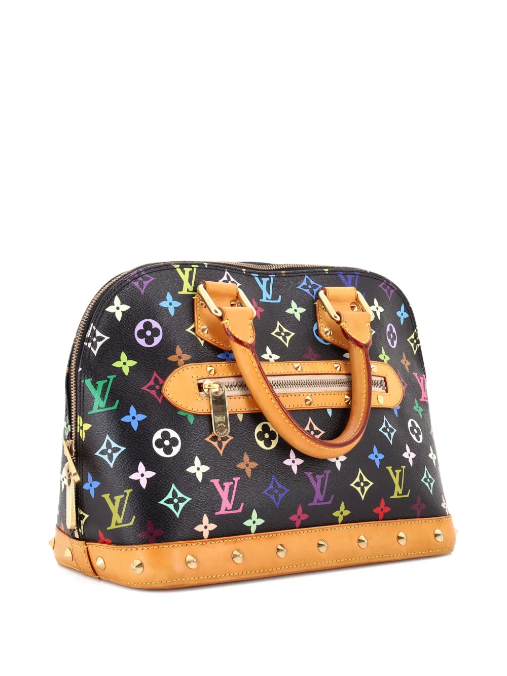 Pre-owned Louis Vuitton Alma Handbag Monogram Multicolor Pm Satchel In Black