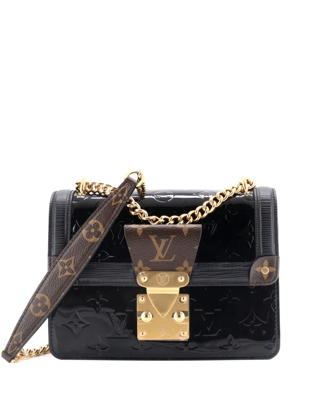 Pre-owned Louis Vuitton Wynwood Handbag Monogram Vernis With Monogram Canvas And Epi Leather Crossbody Bag In Black