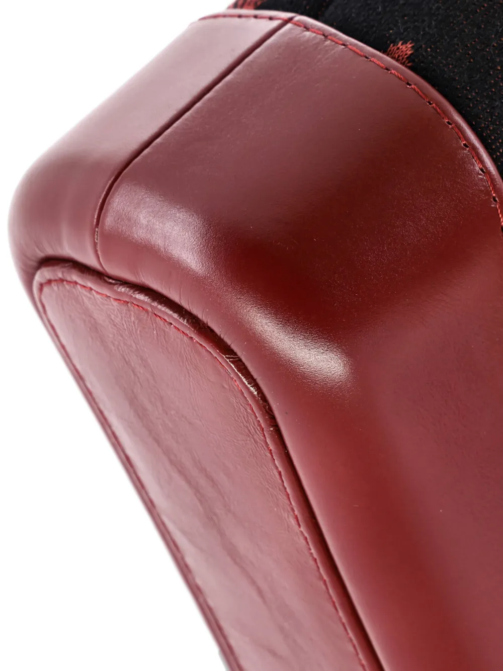 Pre-owned Chanel Gabrielle Printed Knit Fabric And Leather Small Hobo Bag In Red