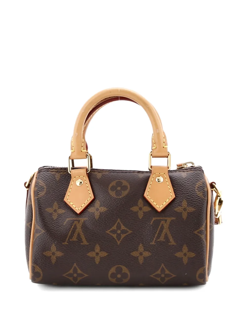 Pre-owned Louis Vuitton Speedy Bandouliere Nm Bag Monogram Canvas Nano Crossbody Bag In Brown