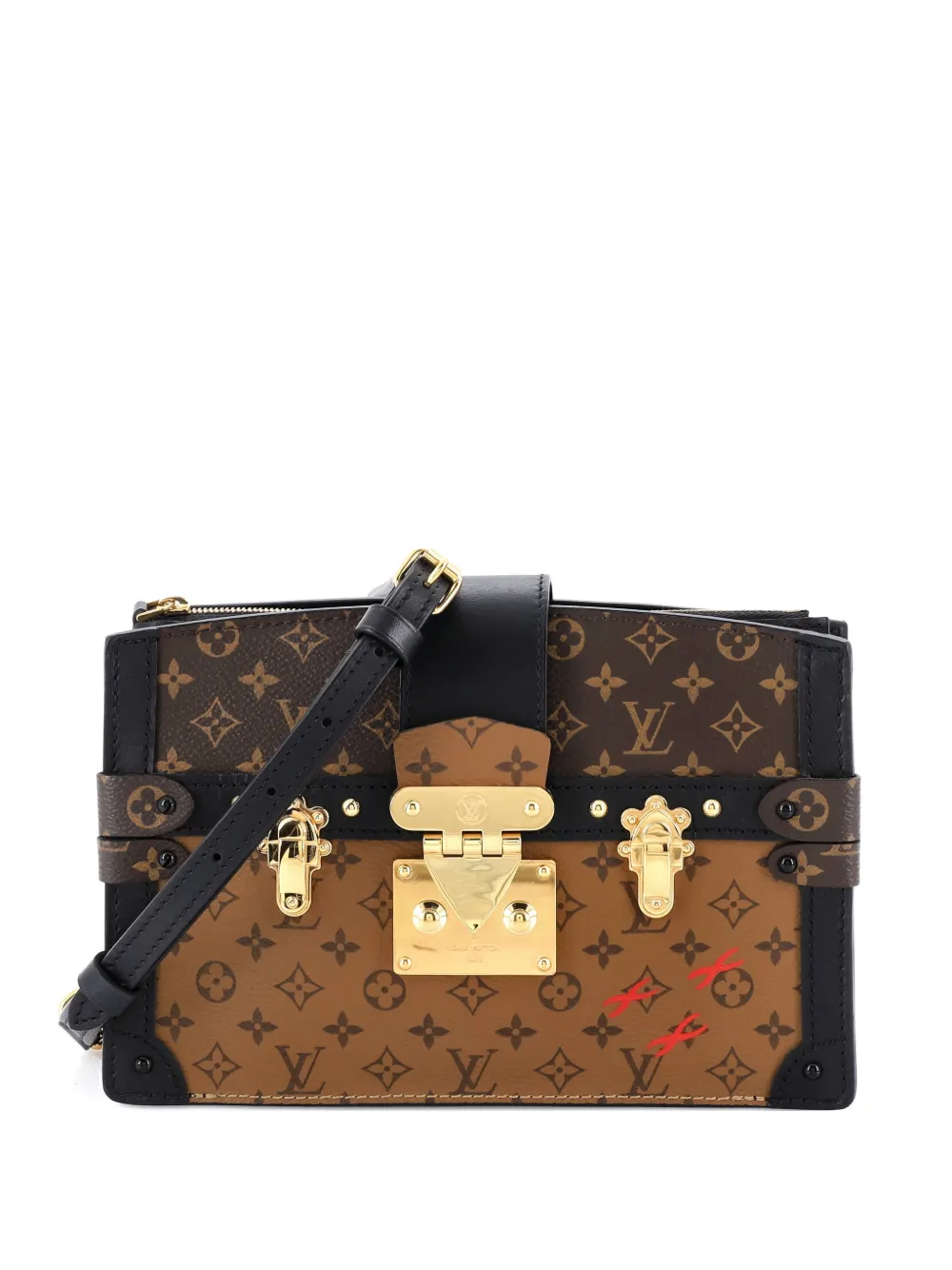 Louis Vuitton Pre-Owned Trunk Reverse Monogram Canvas clutch bag | Black | Image 1