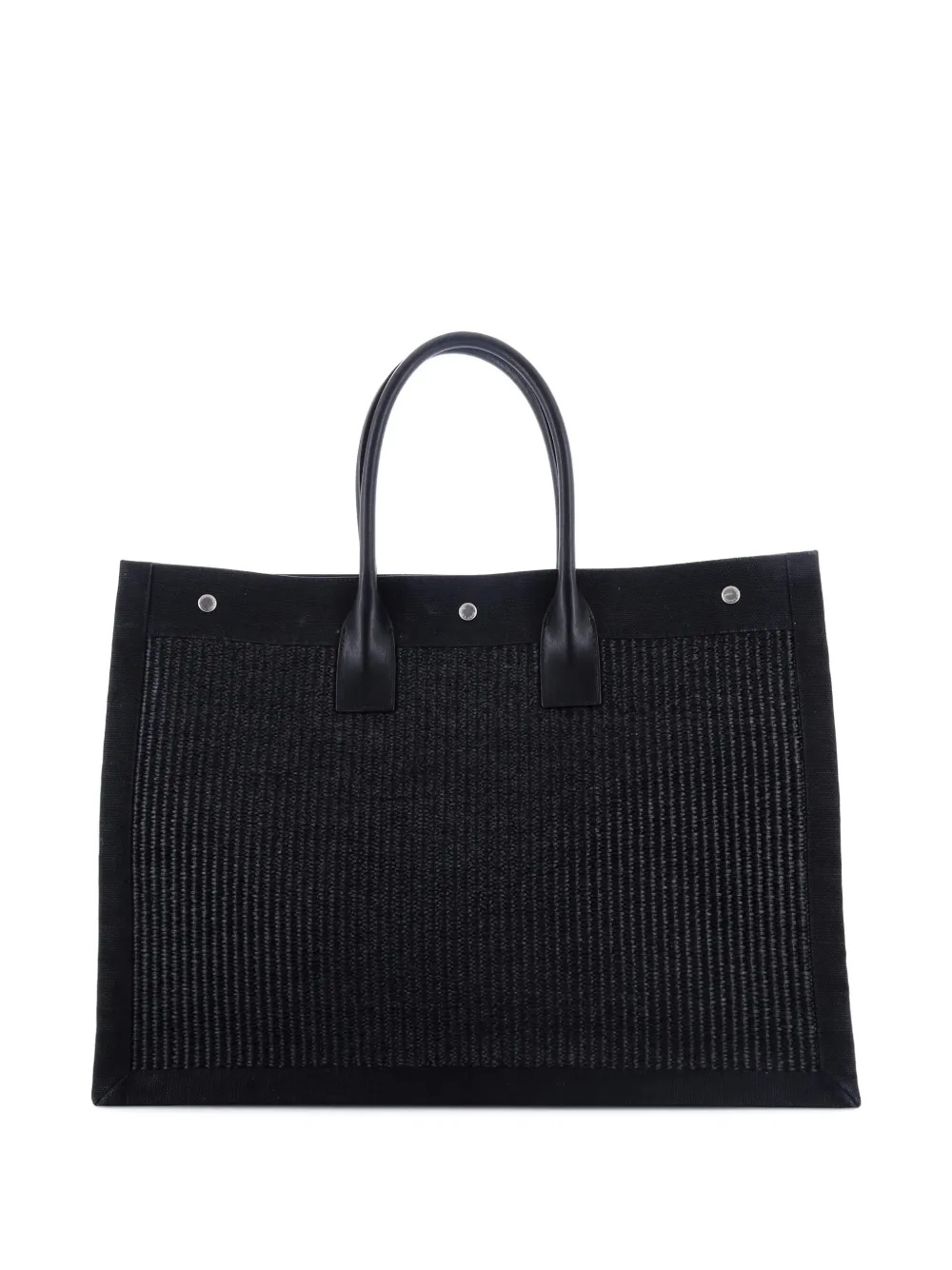 Saint Laurent Pre-Owned Rive Gauche Shopper Raffia with Canvas Large tote bag | Pre-Owned | Image 2