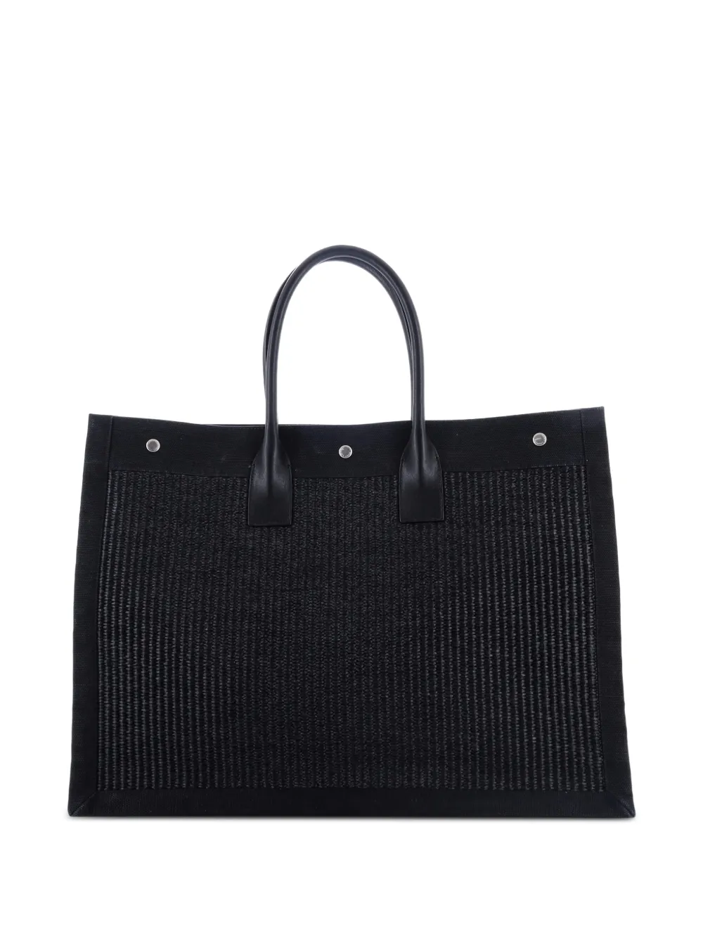 Saint Laurent Pre-Owned Rive Gauche Shopper Raffia with Canvas Large tote bag | Pre-Owned | Image 2