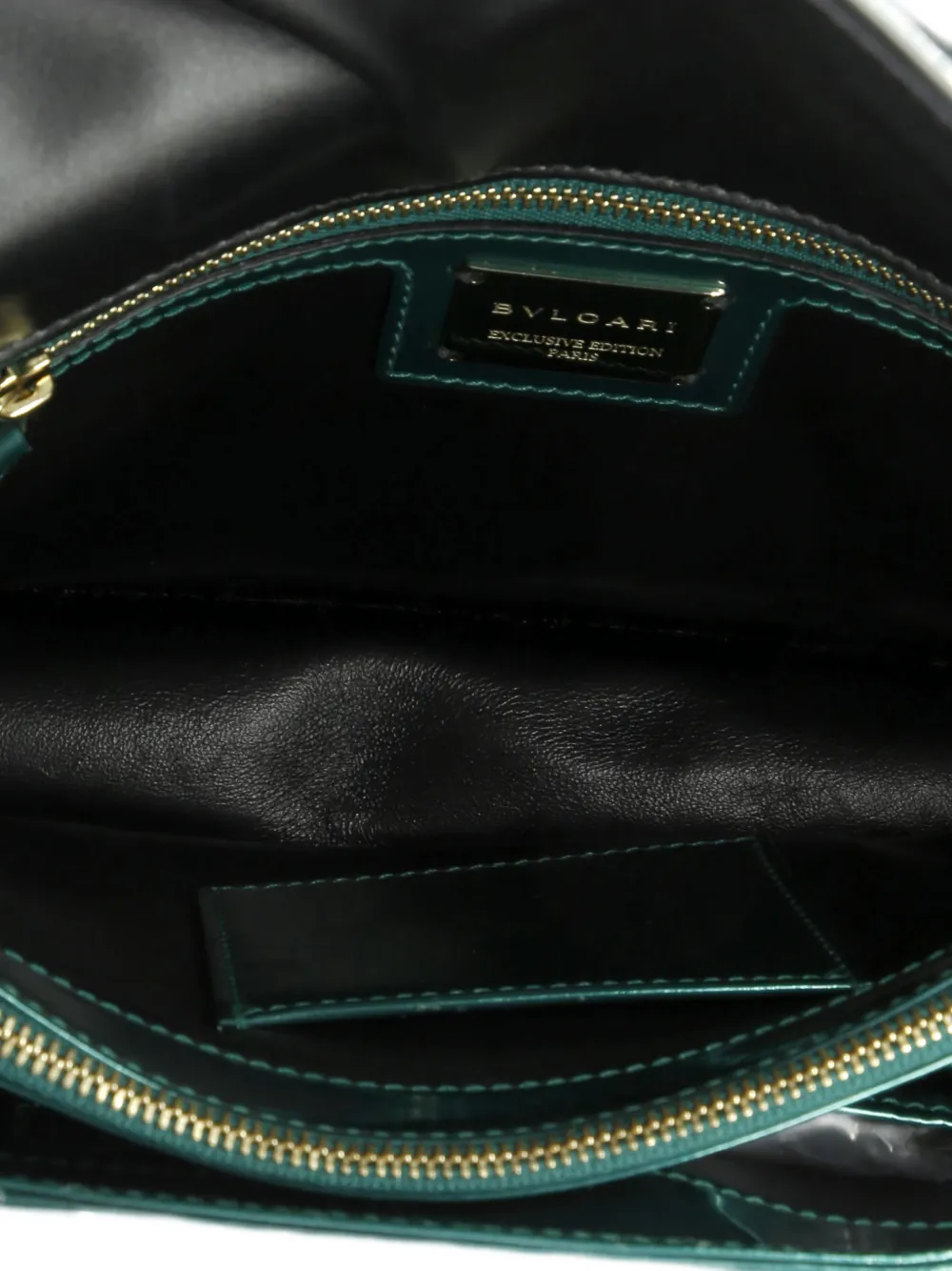 Pre-owned Bvlgari Serpenti Forever Patent Medium Shoulder Bag In Green