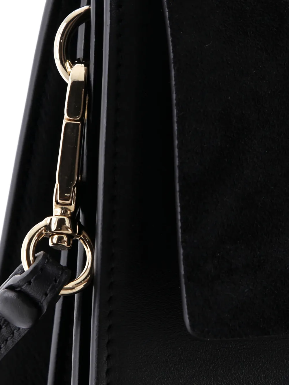 Pre-owned Chloé Faye Leather And Suede Medium Shoulder Bag In Black