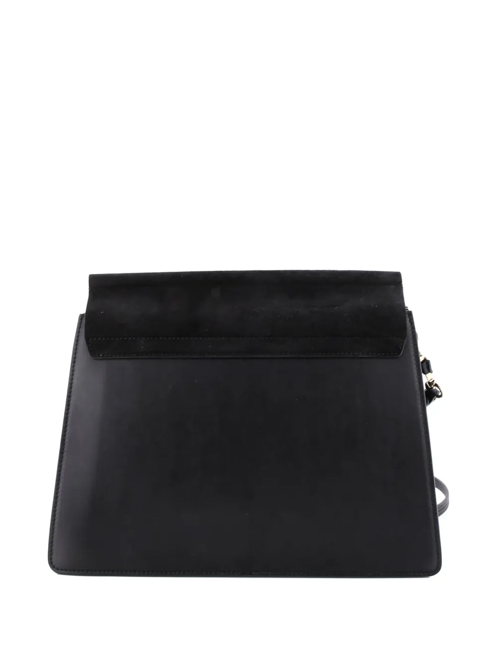 Pre-owned Chloé Faye Leather And Suede Medium Shoulder Bag In Black