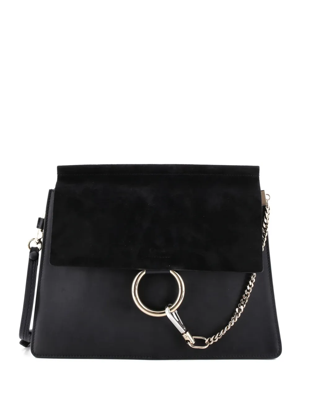 Chloé Pre-Owned Faye Leather and Suede Medium shoulder bag - Nero