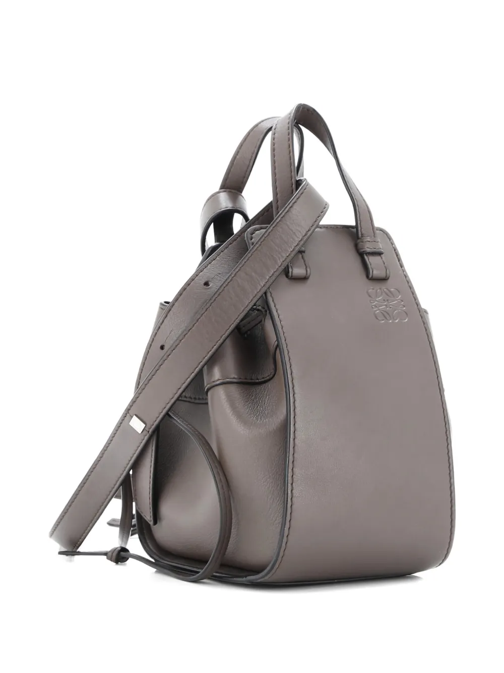 Pre-owned Loewe Hammock Bag Leather Mini Hobo Bag In Brown