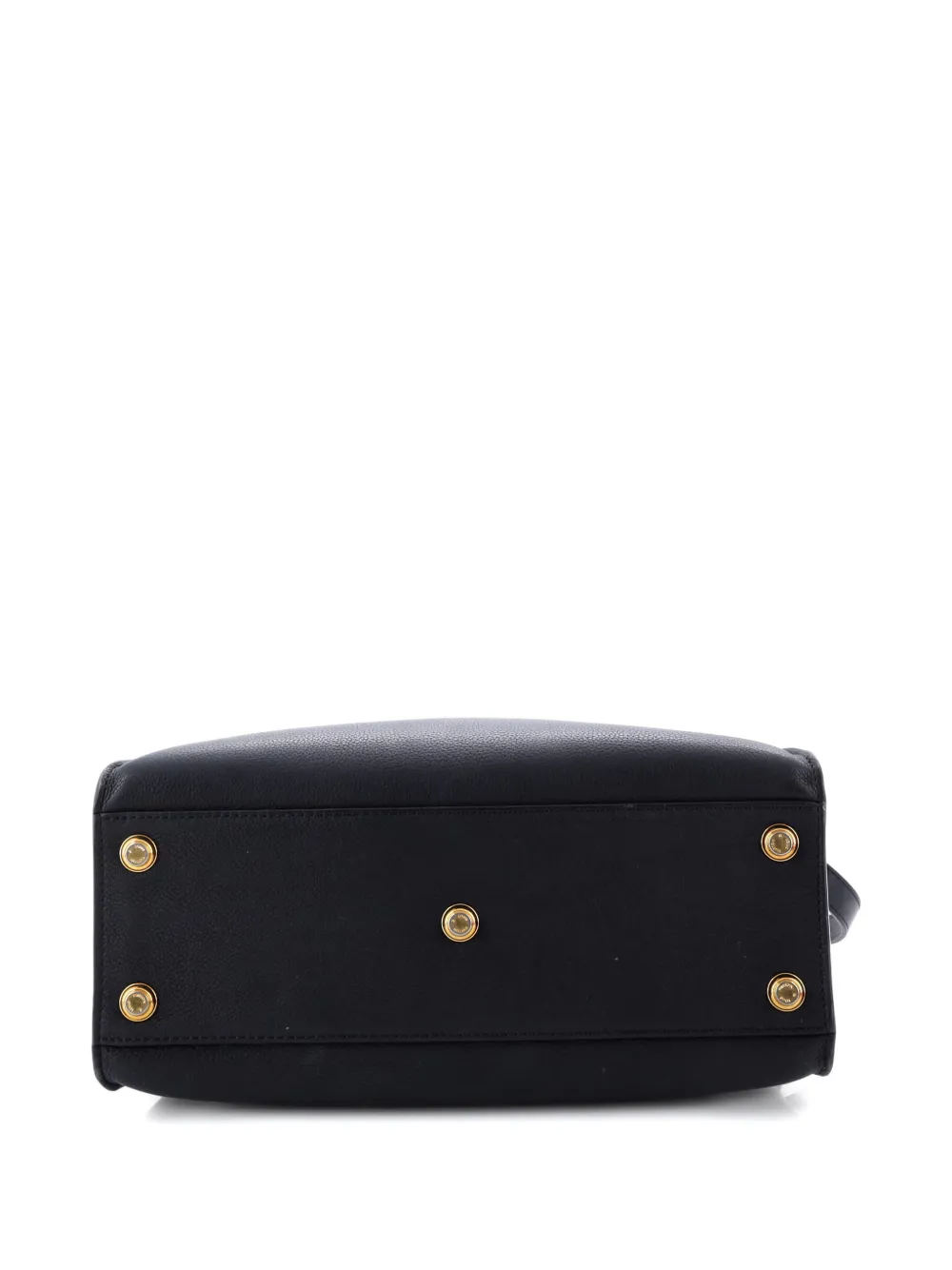 Pre-owned Louis Vuitton On My Side Leather With Monogram Canvas Mm Tote Bag In Black