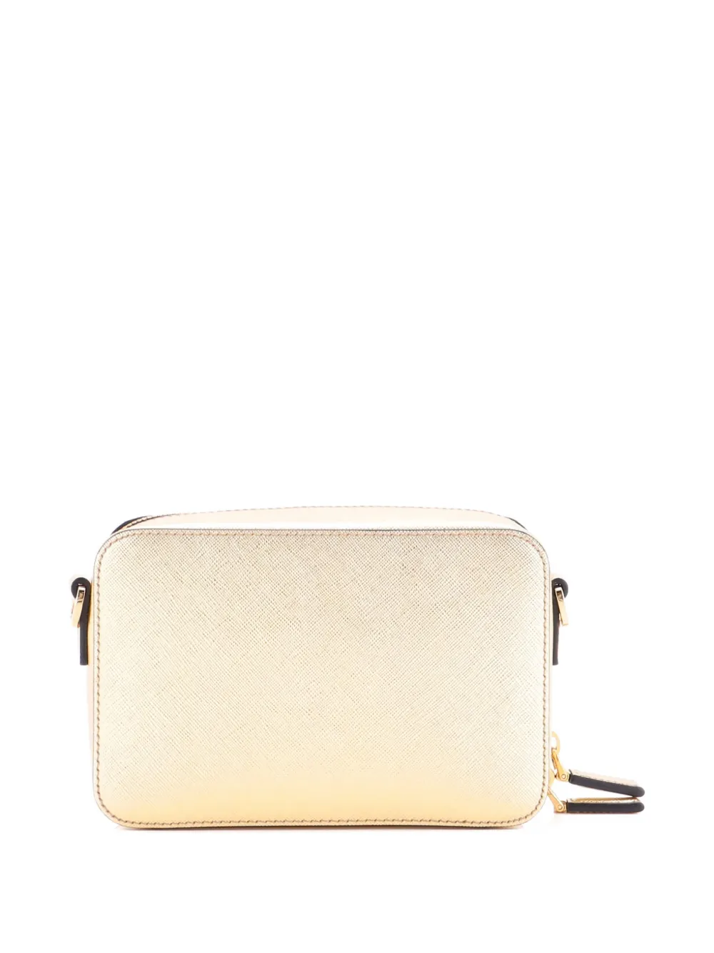 Pre-owned Prada Brique Camera Saffiano Leather Mini Crossbody Bag In Gold