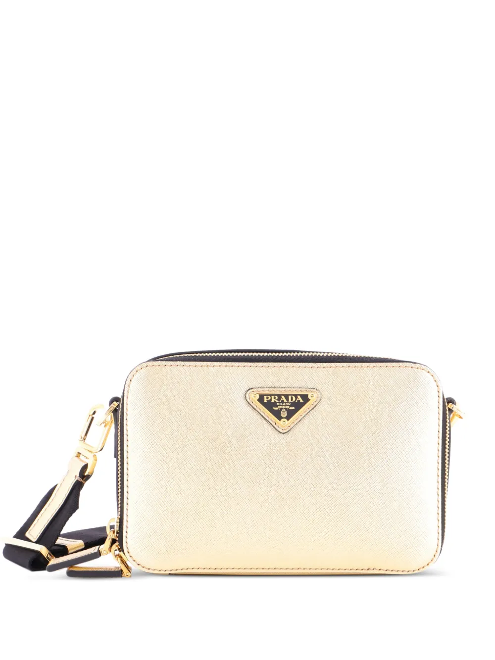 Prada Pre-Owned Brique Camera Saffiano Leather Mini crossbody bag - Oro