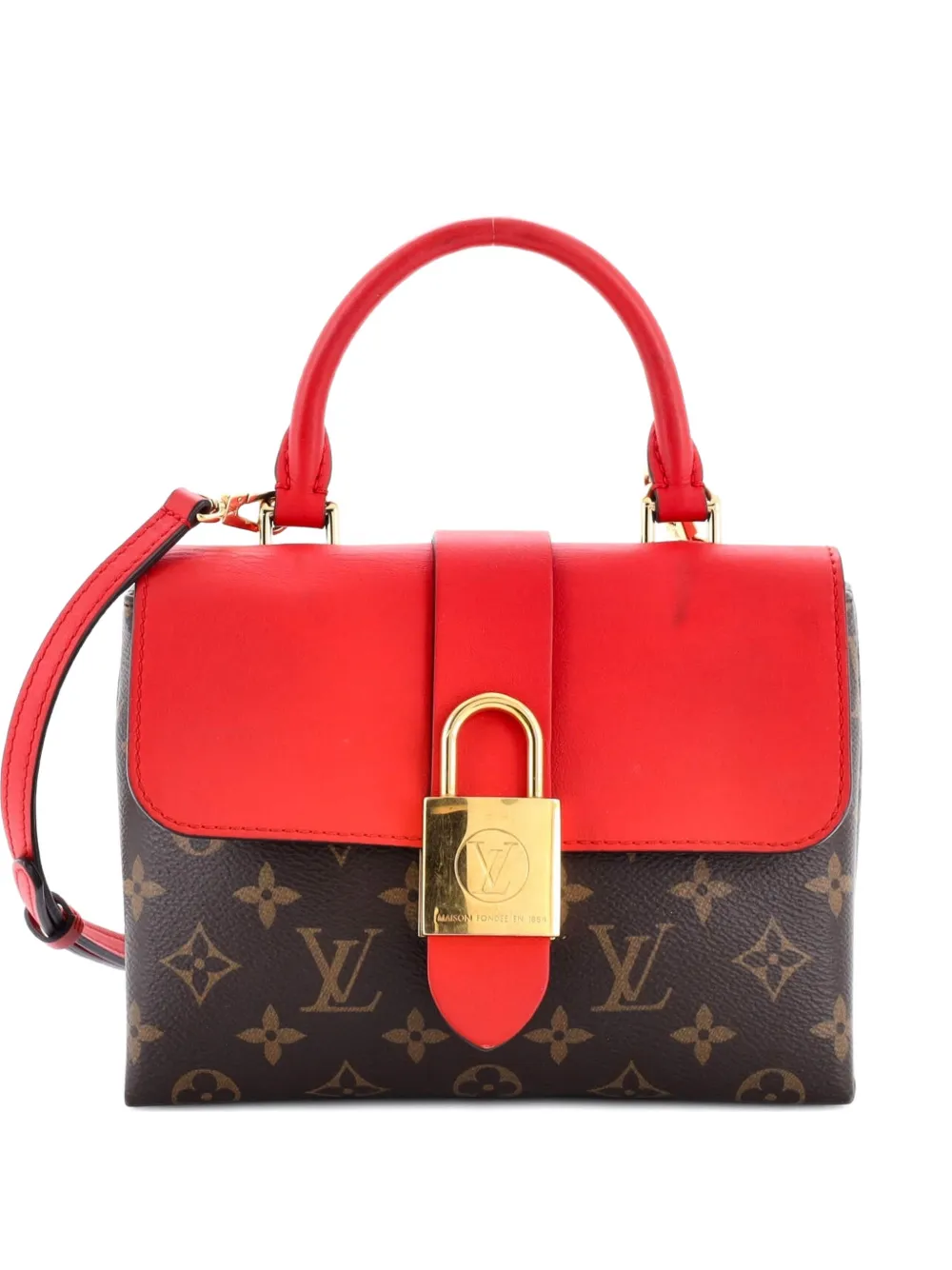 Louis Vuitton Pre-Owned Borsa a mano Locky in tela e pelle con monogramma BB - Marrone