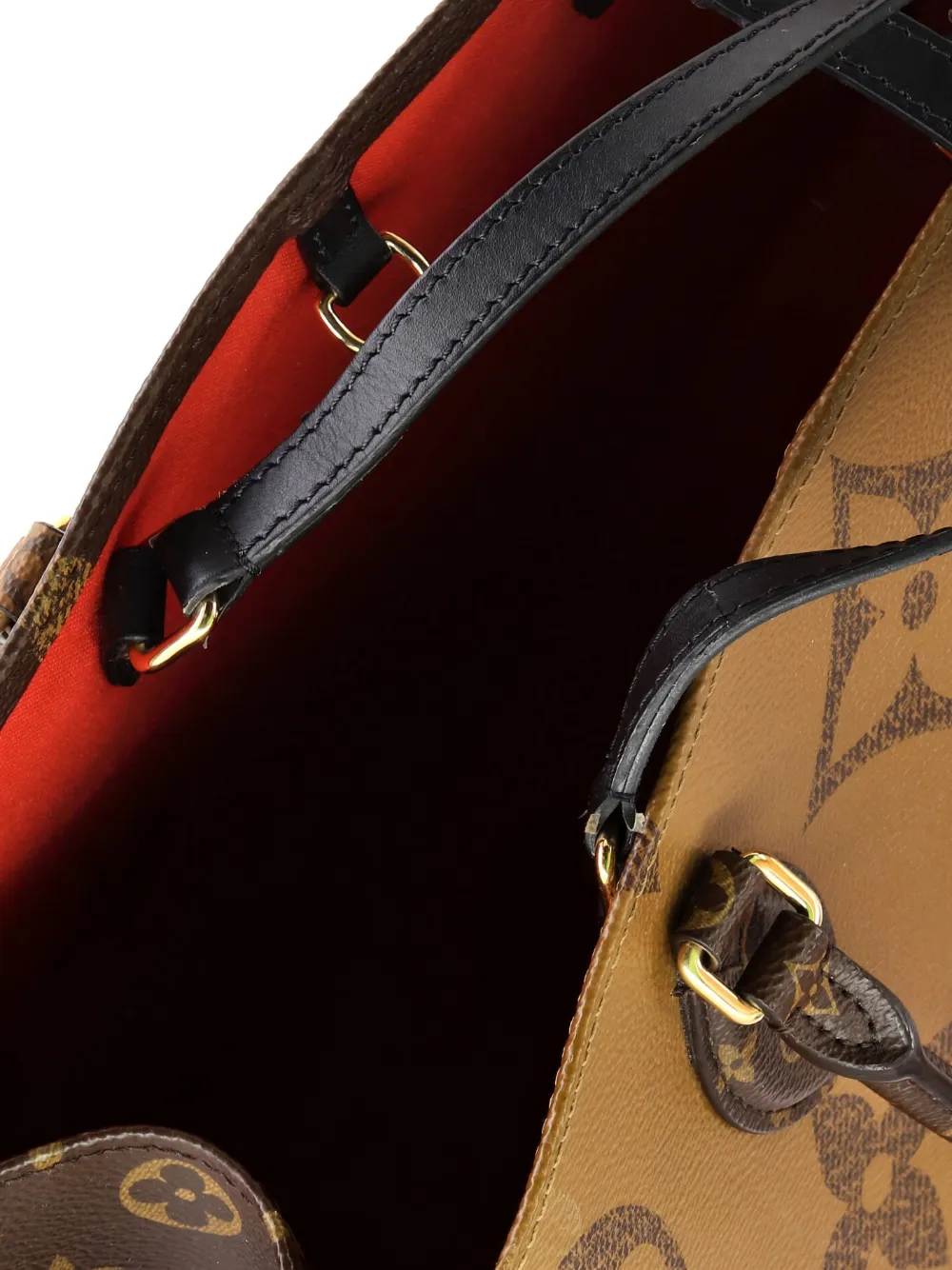 Pre-owned Louis Vuitton Onthego Reverse Monogram Giant Gm Tote Bag In Brown