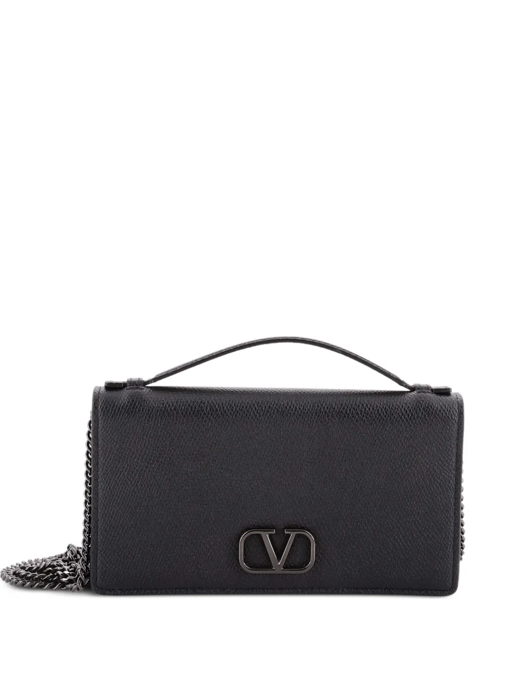 Valentino Garavani Pre-Owned VLogo Signature Wallet on Chain Leather crossbody bag - Nero