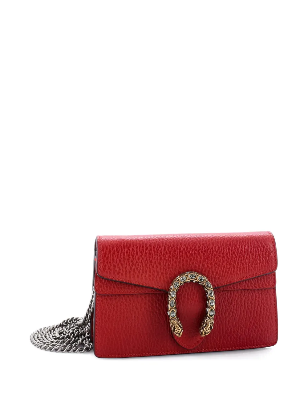 Pre-owned Gucci Dionysus Bag Leather Super Mini Clutch Bag In Red