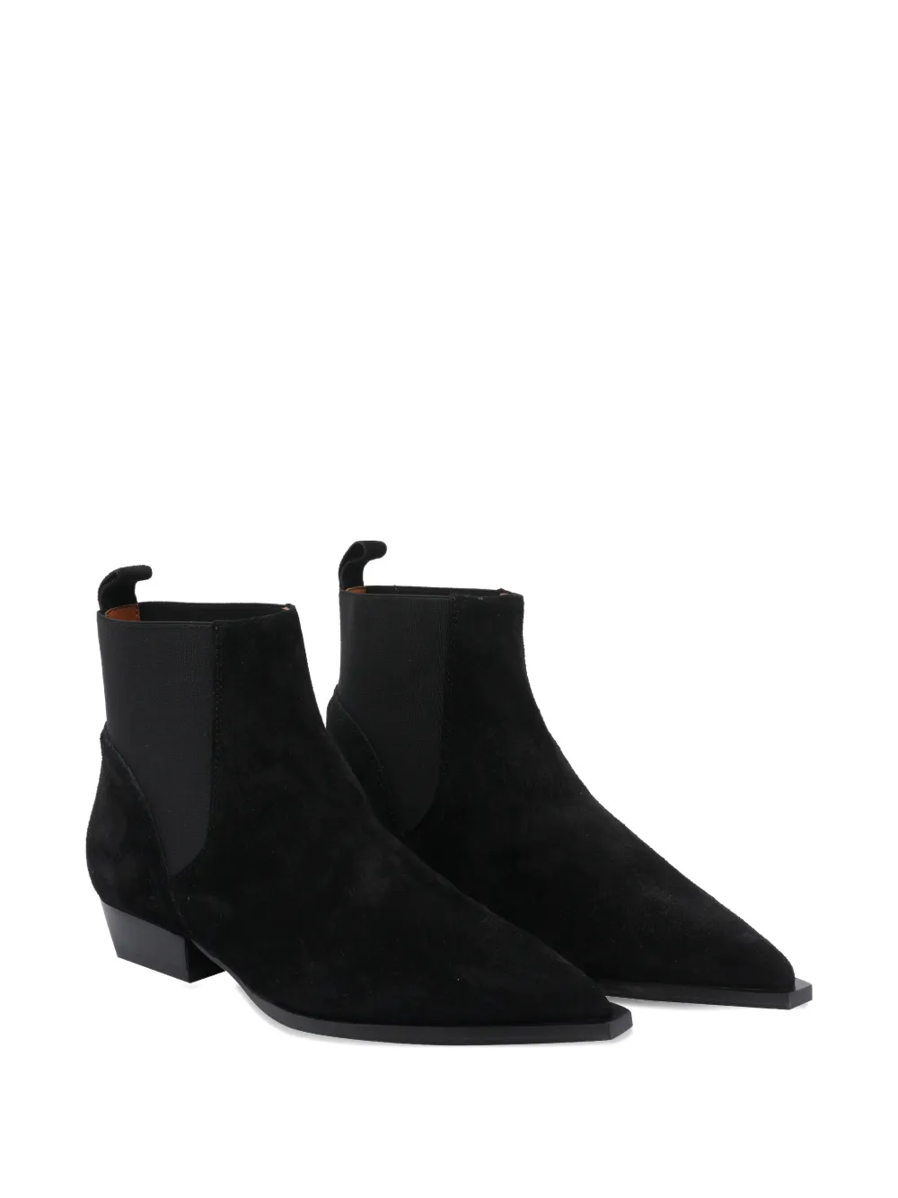 Angel Alarcon Suede Pointed-toe Boots In Black