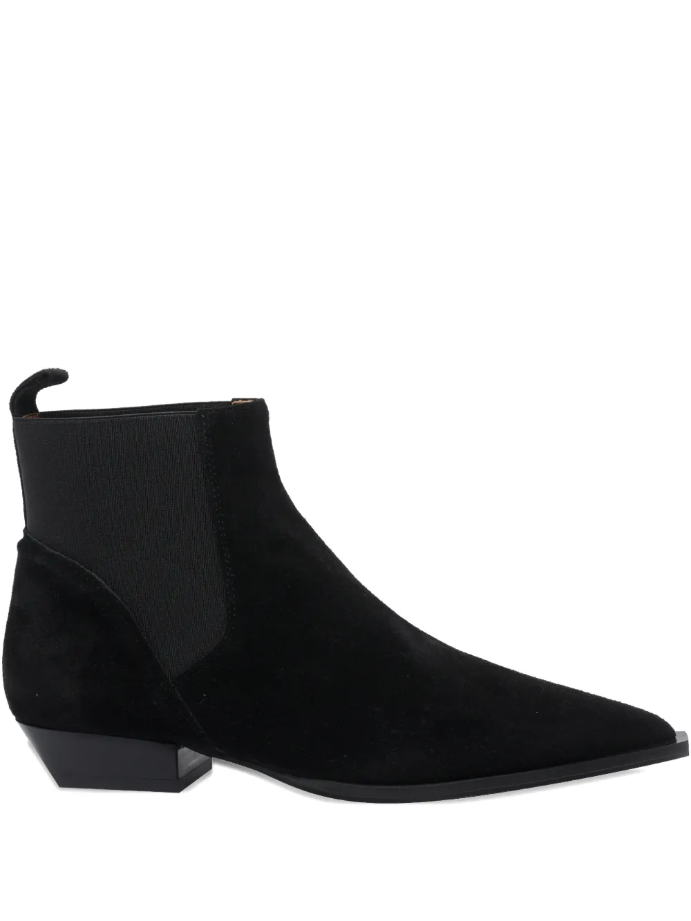 Angel Alarcon Suede Pointed-toe Boots In Black