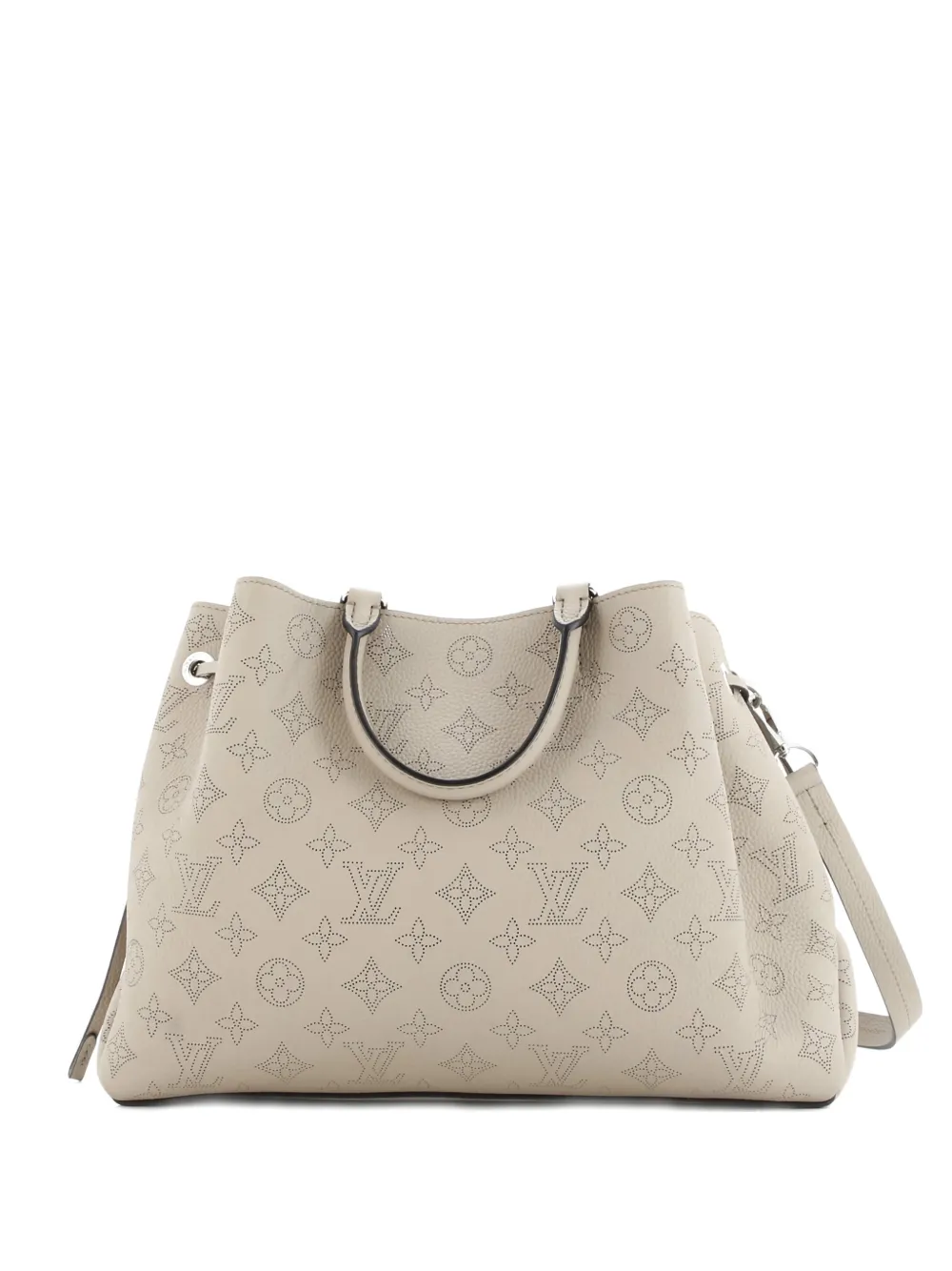 Pre-owned Louis Vuitton Bella Mahina Leather Tote Bag In Neutral