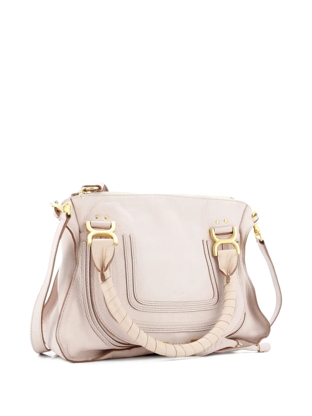 CHLOÉ Pre-owned Marcie Leather Medium Satchel In Neutral