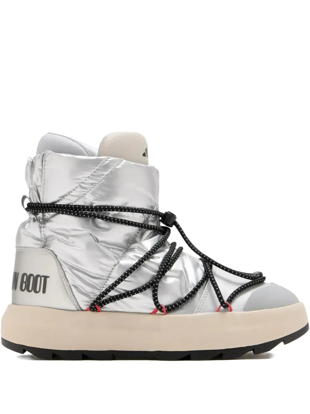 Adidas x Moon Boot quilted lace-up ace boots Zilver