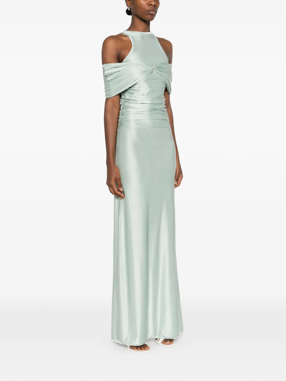 Palmatic Studio Twisted Draped Maxi Dress In Green