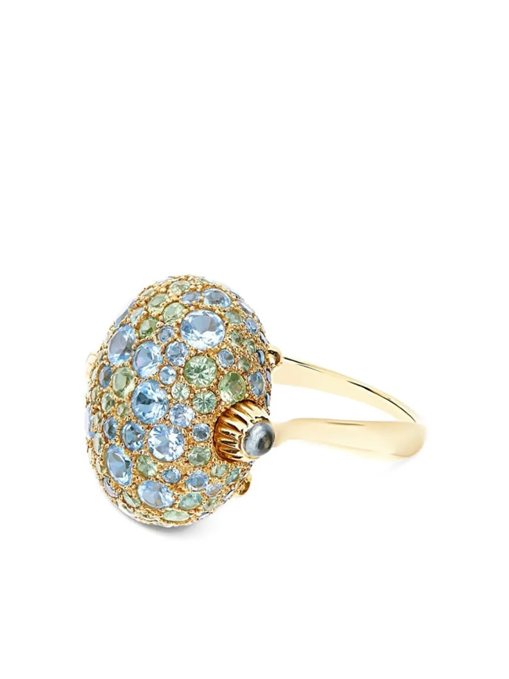 NANIS yellow gold gemstone medium Reverse ring - Oro