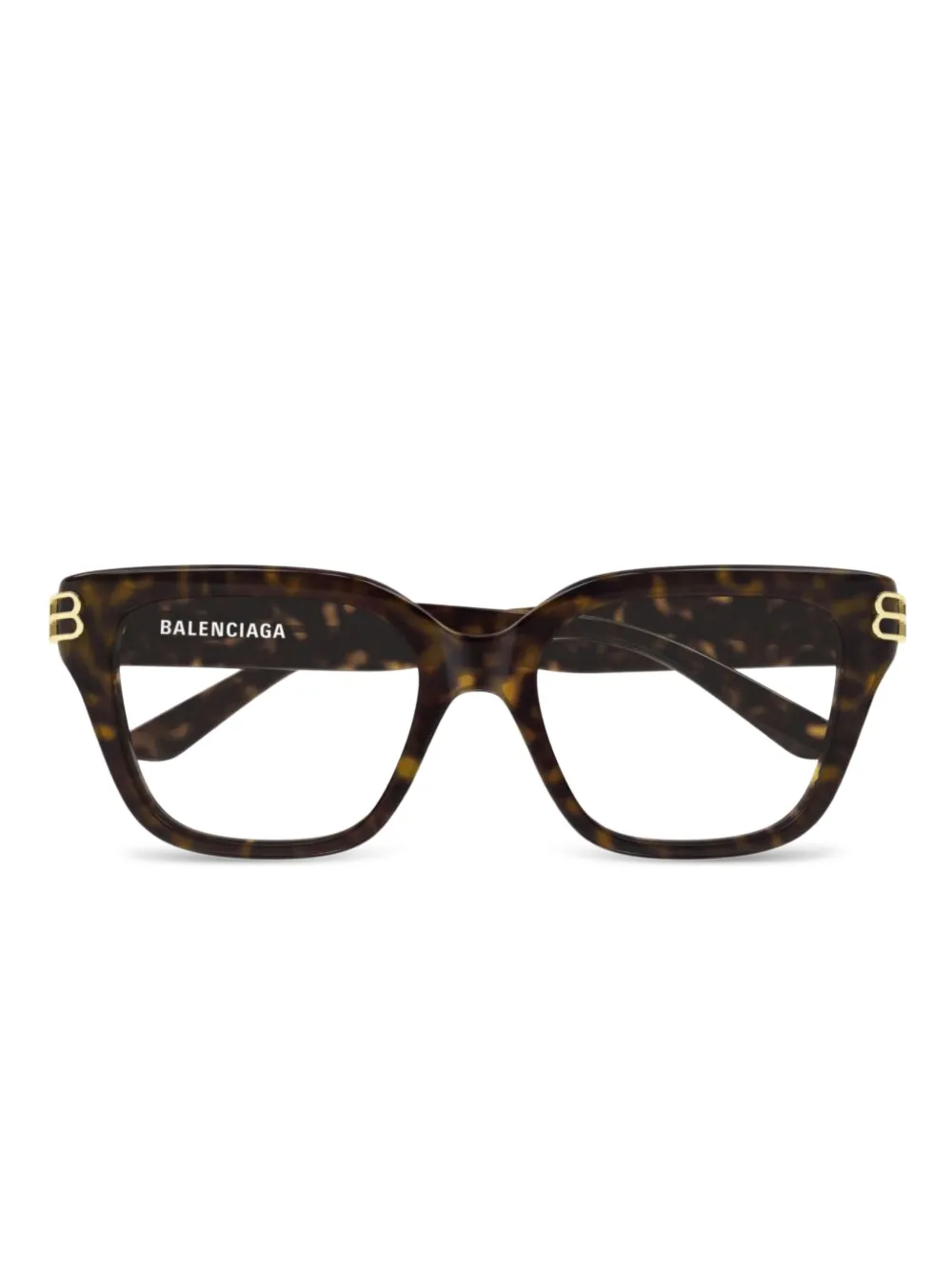 Balenciaga Eyewear square-frame logo glasses - Marrone