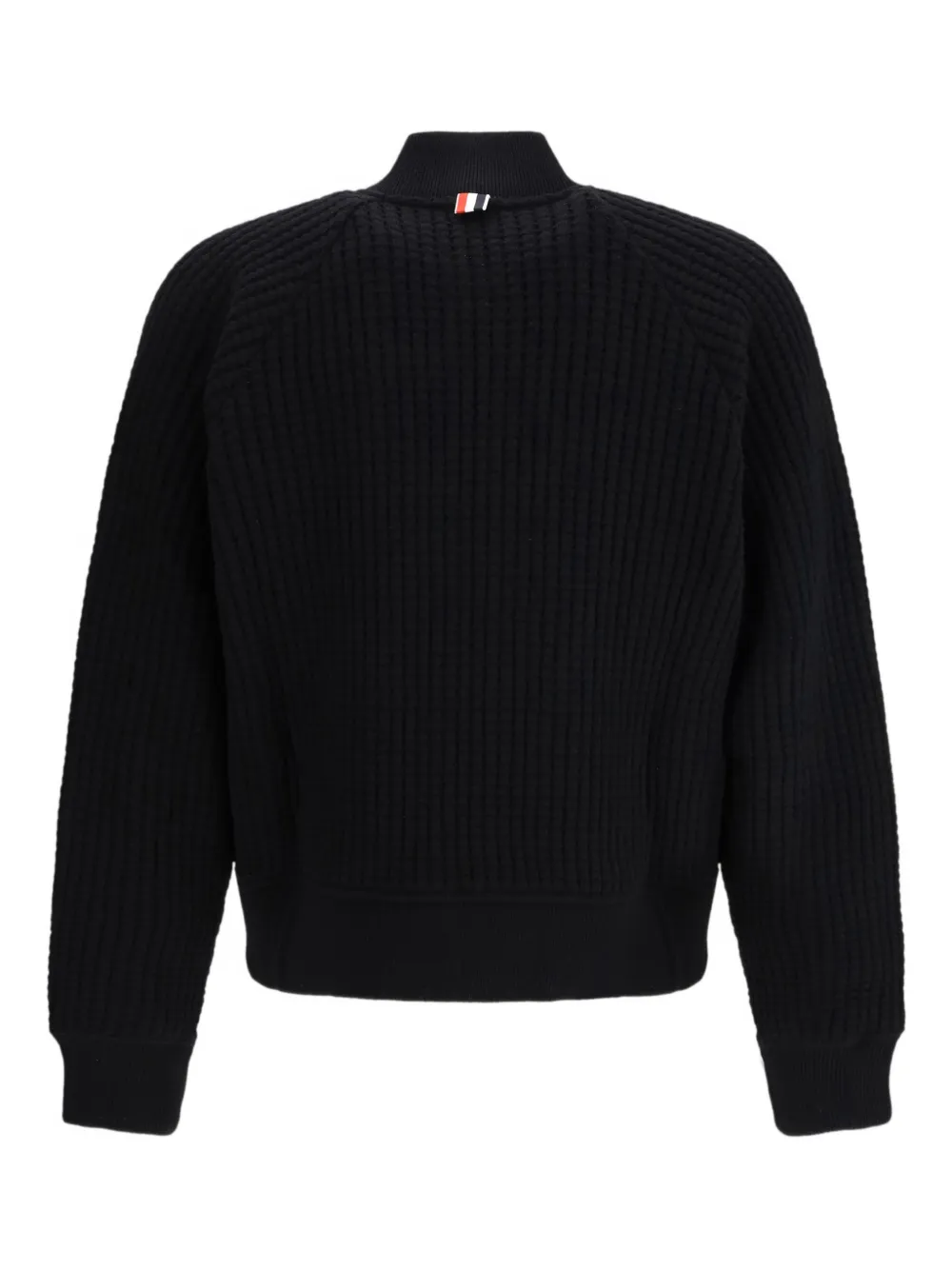 Thom Browne Honeycomb Zip Bomber Jacket In Black