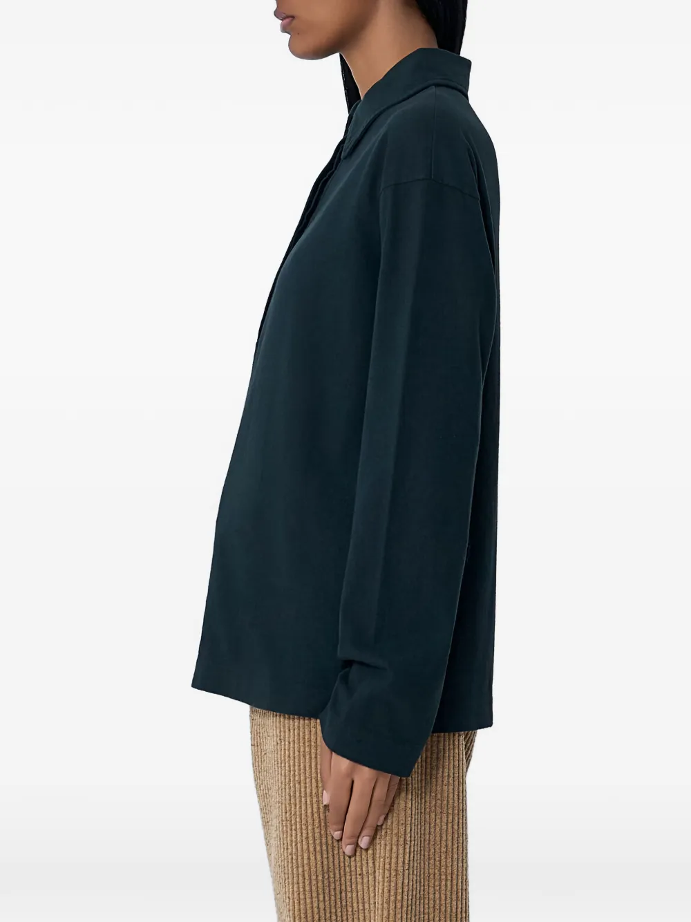 The Row Roddie long-sleeve buttoned polo shirt - Zwart