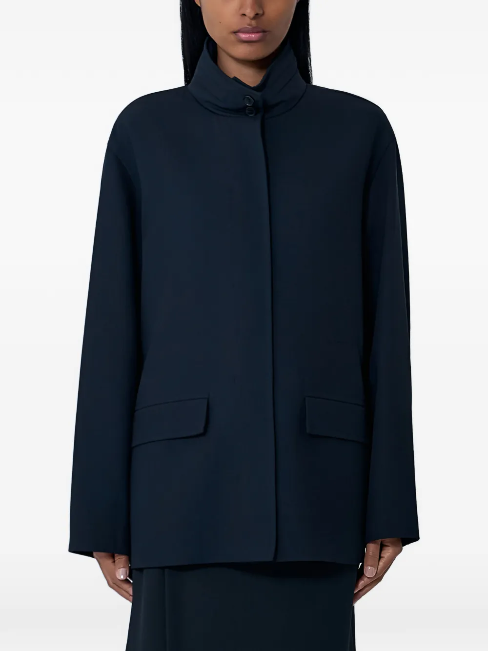The Row Tanera high-collar coat - Blu