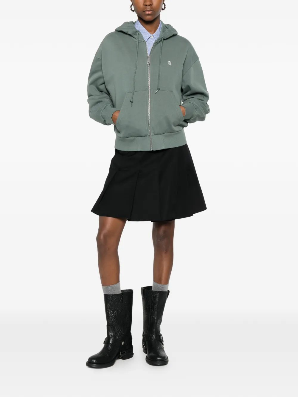 Carhartt Hooded Zip Jacket In Green